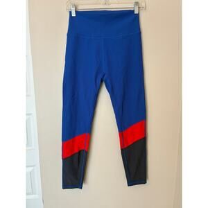 Wilo the Label Ribbed 7/8 Leggings Cobalt Blue and Red Size L